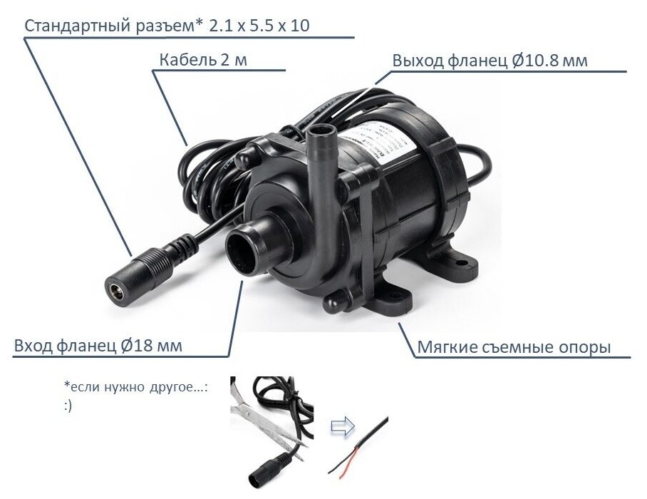 Насос погружной безщеточный универсальный ELfoC N1-T (12V DC) - фотография № 4