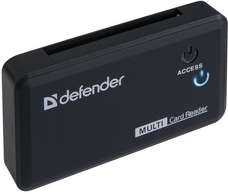 Устройство чтения USB 2.0 Defender OPTIMUS, черный (M2, Compact Flash, Micro-SDHC, Micro-SD, MMC, MS, MS Duo, MS PRO, MS PRO Duo, SD, SDHC) (8\83501)