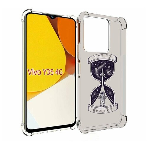 Чехол MyPads песочные-часы-с-космосом для Vivo Y35 4G 2022 / Vivo Y22 задняя-панель-накладка-бампер