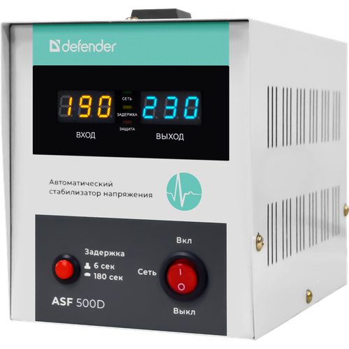 Стабилизатор напряжения ASF 500D напольный 300Вт метал корпус, 1 розетка/ Voltage stabilizer ASF 500D floor standing 300W metal case, 1 socket 99034