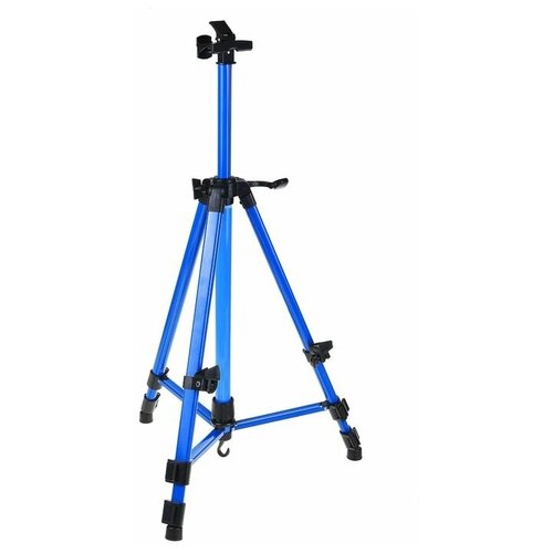 фото Мольберт телескопический, тренога, металлический, синий, размер 51-153 см mikimarket
