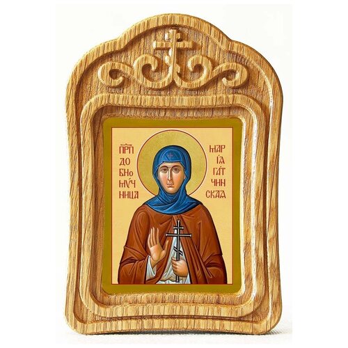 Преподобномученица Мария Лелянова, Гатчинская, икона в резной деревянной рамке