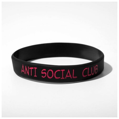 фото Силиконовый браслет anti social club, цвет чёрно-розовый noname