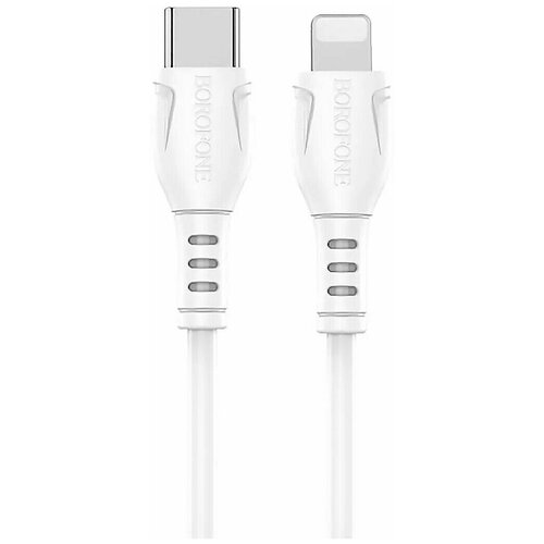 Кабель Type-C - Lightning для iPhone, Borofone BX51, PD, Белый usb кабель borofone bx51 type c to lightning белый