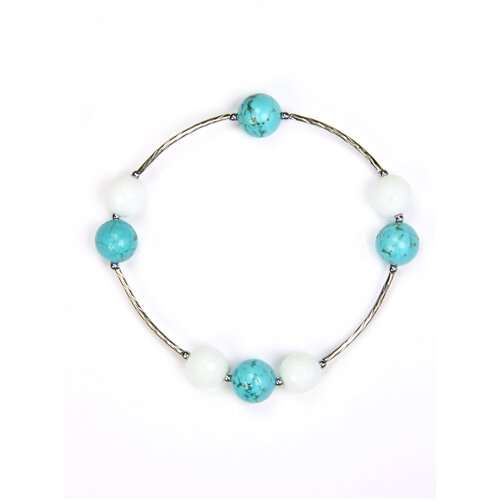 фото Браслет женский sautoir из говлита и белого агата 18 см, на резинке