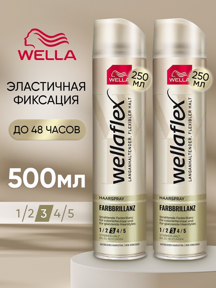Wella Лак для укладки волос профессиональный объем и уход стайлинг 2штуки по 250