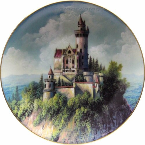 Замок Фалькенштайн, винтажная декоративная настенная тарелка из коллекции Наследство сказочного короля