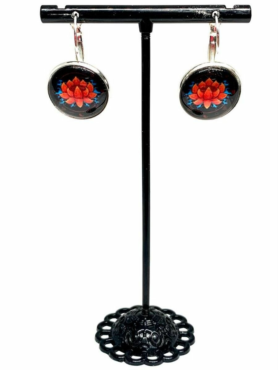 Серьги Вербица, размер 30 мм, серебряный — фото 1