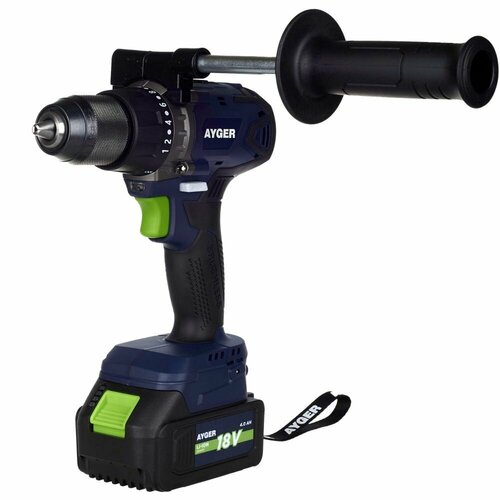 Аккумуляторная дрель-шуруповерт AYGER 18 В 2100 обмин с 2 АКБ 4 Ач и ЗУ в кейсе AP18BL4 1247000₽