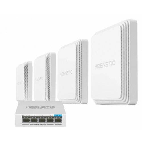 Комплект Keenetic Voyager Pro 4-pack + PoE+ Switch (KN-KIT-011)