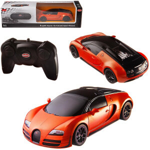 Rastar Bugatti Grand Sport Vitesse (47000), 1:24, 11.8 см, оранжевый/черный