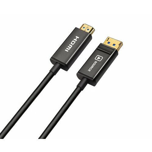 Кабель DisplayPort (Дисплей порт) - HDMI Optical Fiber 4K Pro-HD 5 метров 5 метров кабель hdmi hdmi hoco us08 3 0 м 18 гбит с 4k hd 60гц цвет чёрный