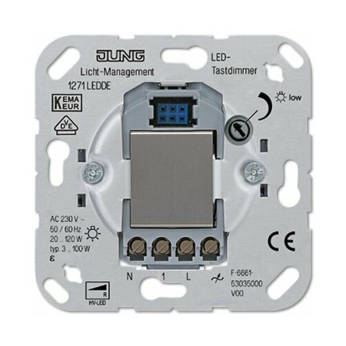 диммер поворотный led 5544 03veins jung Светорегулятор клавишный JUNG LED 3-100 Вт механизм диммер LED 1271LEDDE