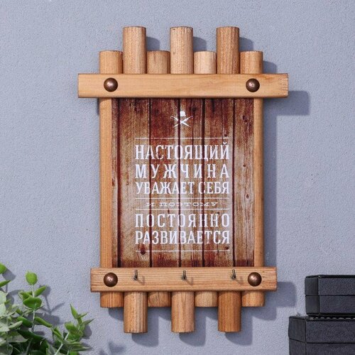 SUI Ключница-панно Настоящий мужчина 24 х 16 см ель 769₽