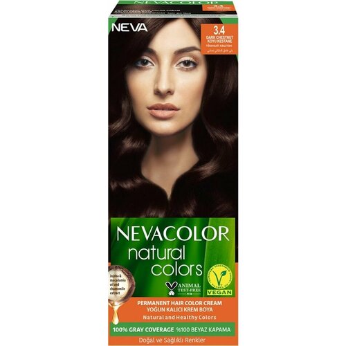 Крем-краска для волос Nevacolor Natural Colors № 3.4 Тёмный каштан х1шт