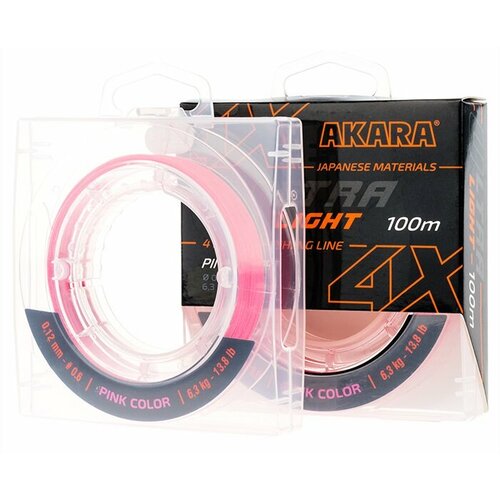 шнур рыболовный плетеный akara ultra light pink 100 м 0 08 Шнур рыболовный плетеный Akara Ultra Light Pink 100 м 0,06