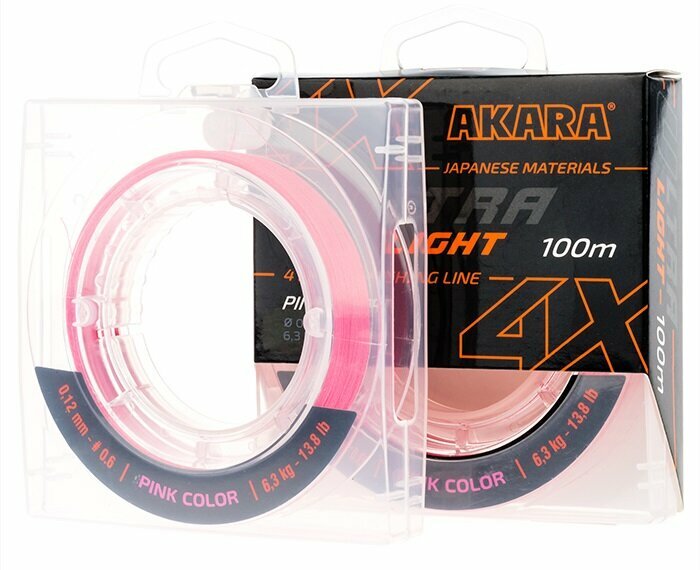 Шнур рыболовный плетеный Akara Ultra Light Pink 100 м