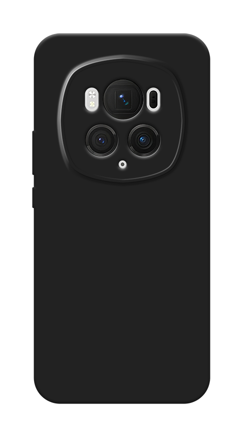 Матовый силиконовый чехол на Honor Magic 6 Pro / Хонор Меджик 6 Про с защитой камеры, черный