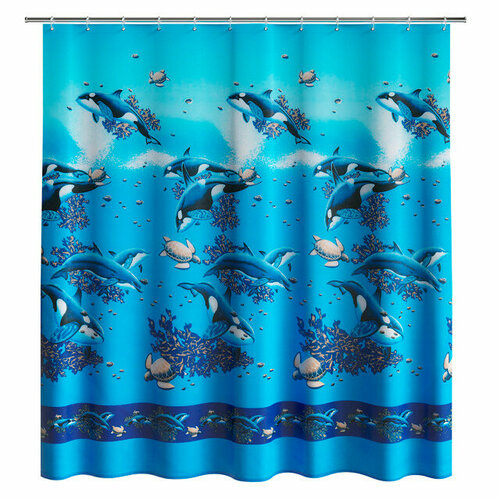 Занавеска для ванной fora косатки 180х180см полиэстер мультиколор 2208₽