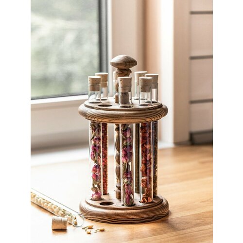 Круглая подставка из светлого ясеня для специй 5595₽