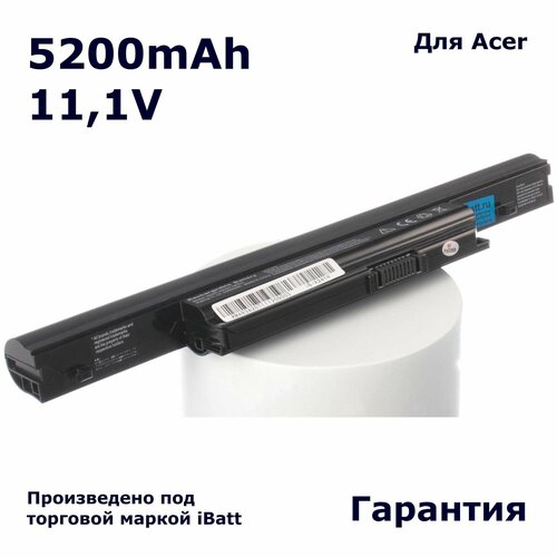 Аккумулятор iBatt 5200mAh, для Aspire 7739ZG-P624G50Mnkk 7250G-E454G32Mikk 5625 7745 7250G-E354G32Mikk 7745G-5464G50Miks 4745G 5625G-P343G32MiKs аккумуляторная батарея ibatt ib b1 a241h 5200mah для ноутбуков acer packard bell as10b31 as10b3e as10b7e