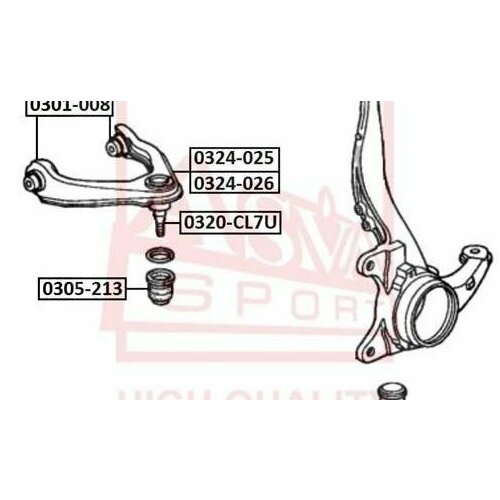 Рычаг независимой подвески колеса, подвеска колеса 0324026 asva 1шт