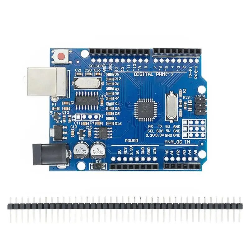 Плата UNO R3 UNO 10 шт, чип CH340G + MEGA328P/ATMEGA16U2 + MEGA328P 16 МГц для Arduino UNO R3, макетная плата и USB-кабель, Blue