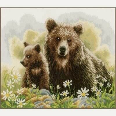 Изображение товара PN-0194788 Набор для вышивки крестом Lanarte "Медведи в лесу " ,45 x 34 cm,