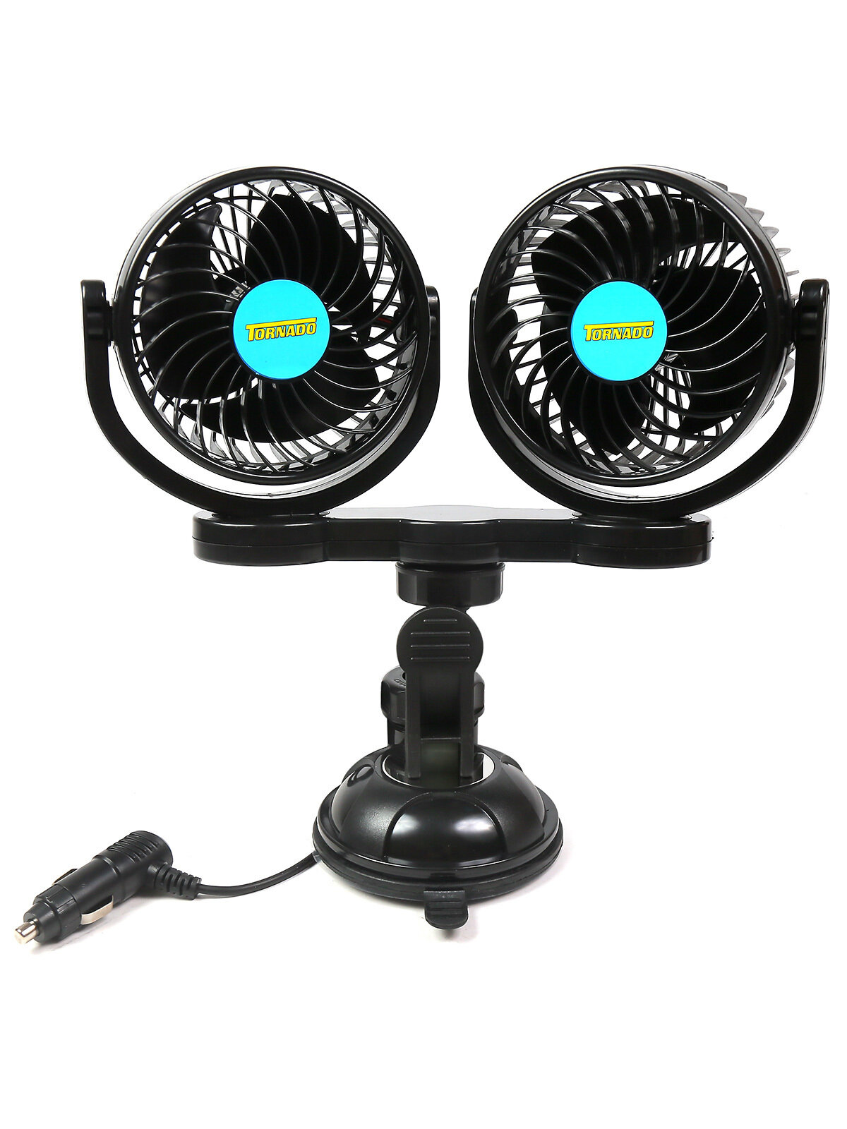Вентилятор автомобильный "Торнадо" HХ-Т708 24V. 5 дюймов, двойной на присоске (24459)