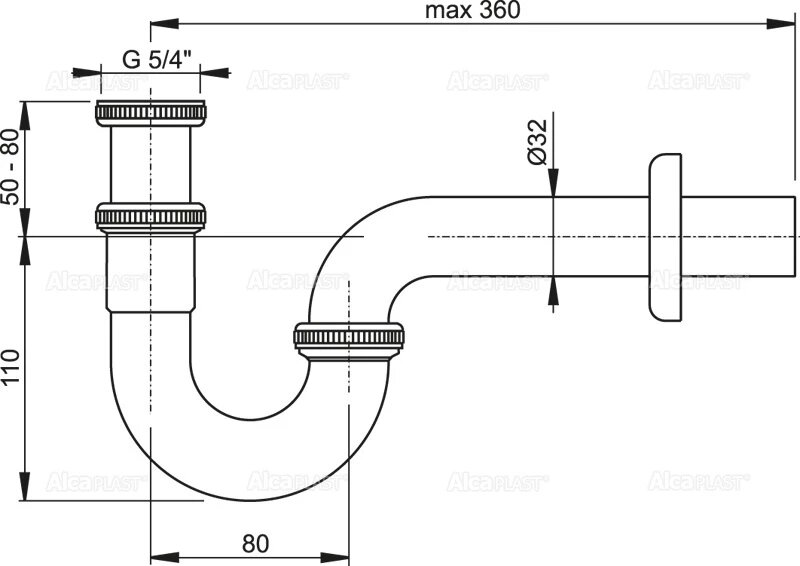 Сифон для раковины AlcaPlast A432