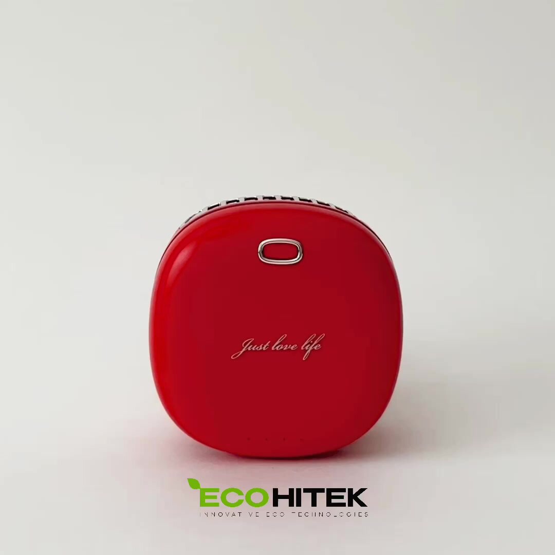 Мини вентилятор на шею и пояс EcoHitek, беспроводной, аккумуляторный, для лица и спины, портативный, розовый — фото 1