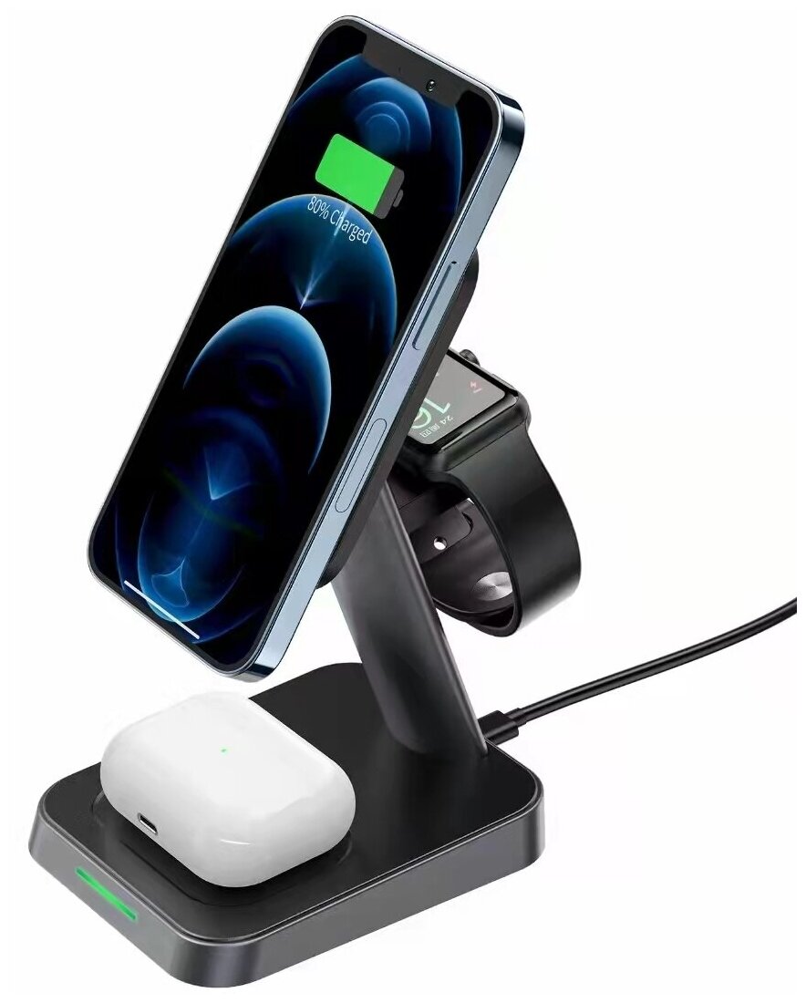 Беспроводная зарядка Acefast E3 - 3 в 1 для iPhone, Watch, AirPods