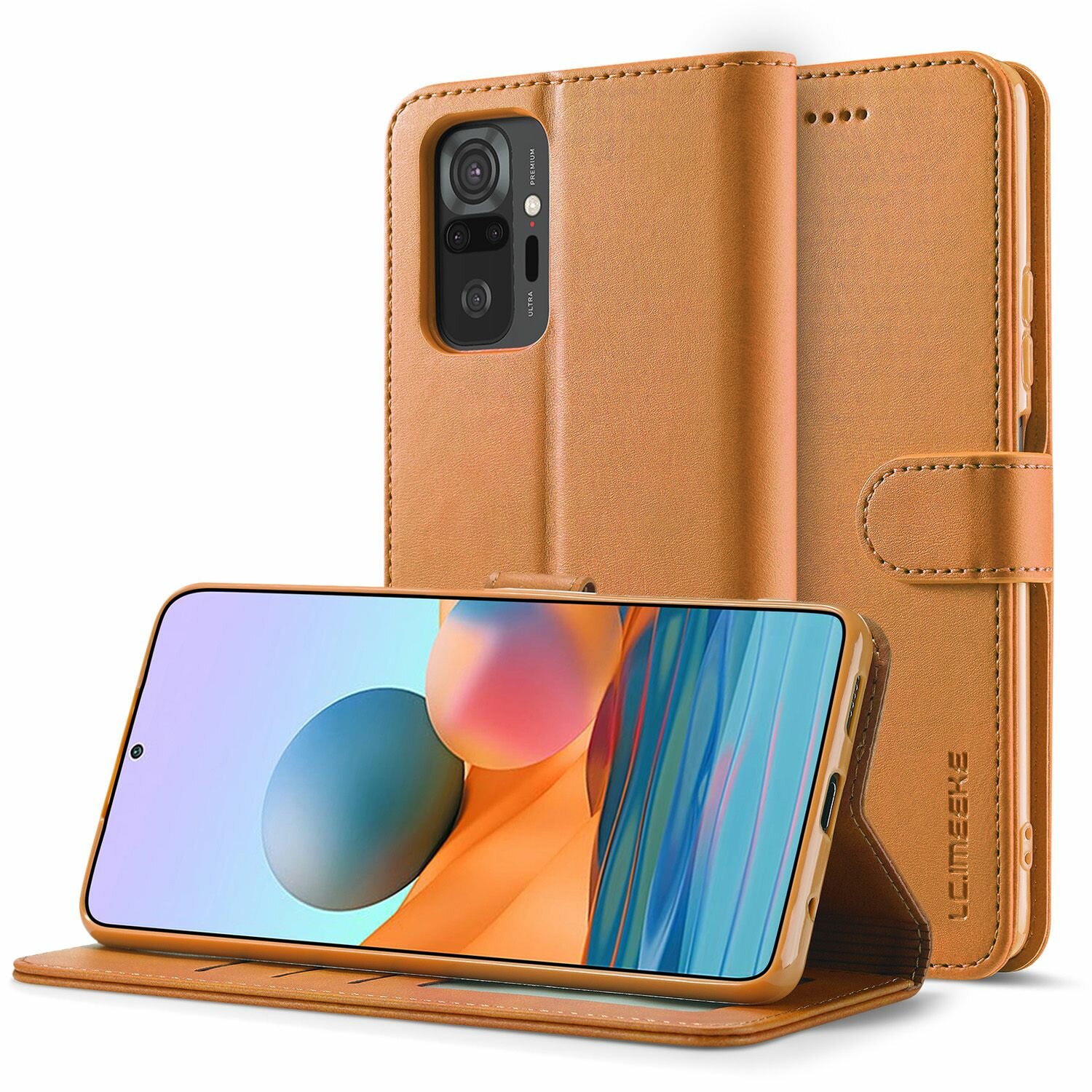 Фотографии LCIMEEKE Кожаный книжка чехол для Xiaomi Redmi Note 10 Pro (Ксиаоми, Сяоми Редми Ноут 10 Про) с визитницей из экокожи