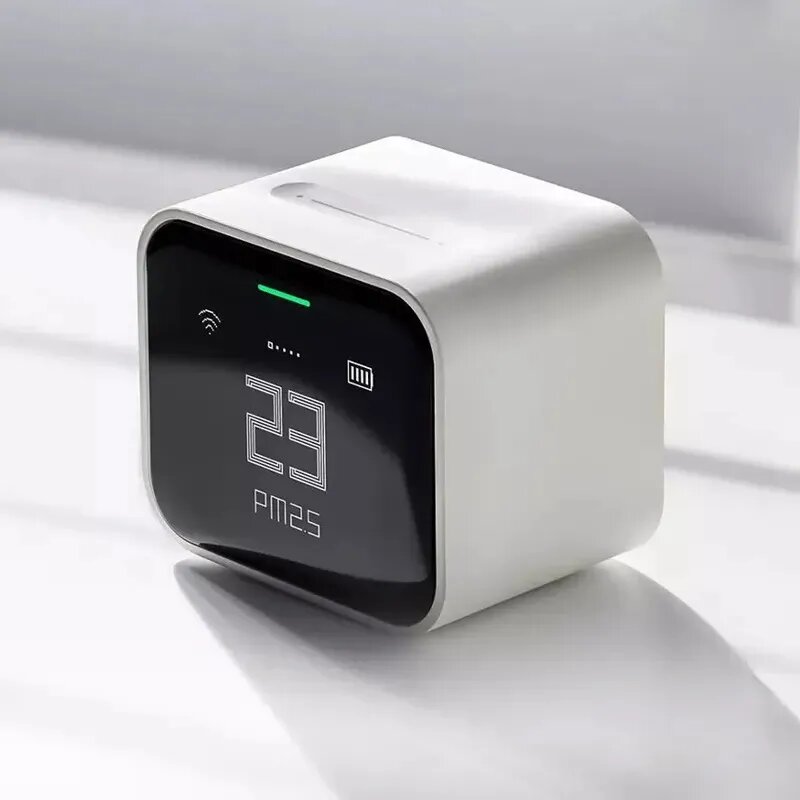 Датчики Качества И Анализаторы Воздуха Xiaomi Анализатор качества воздуха Xiaomi Qingping Air Monitor Lite датчик углекислого газа СО2, 5 в 1 (температура, влажность СО2 PM2.5 PM10 - летучие частицы) MiHome Apple HomeKit CGDN1, Белый