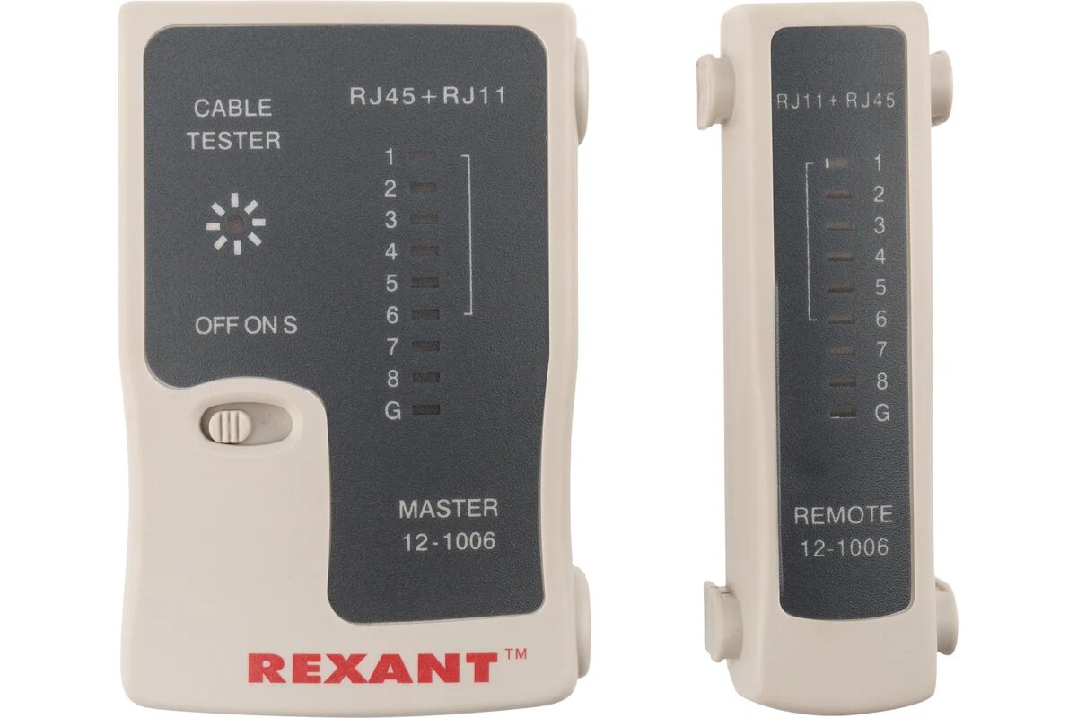 REXANT тестер кабеля RJ-45+RJ-11 HT-C004 TL-468 12-1006, измеритель кабельной проводки