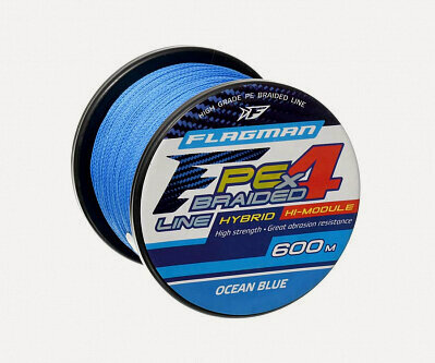 Изображение товара FLAGMAN Шнур PE Hybrid F4 600м Ocean Blue 0,45мм 29,5кг 65lb