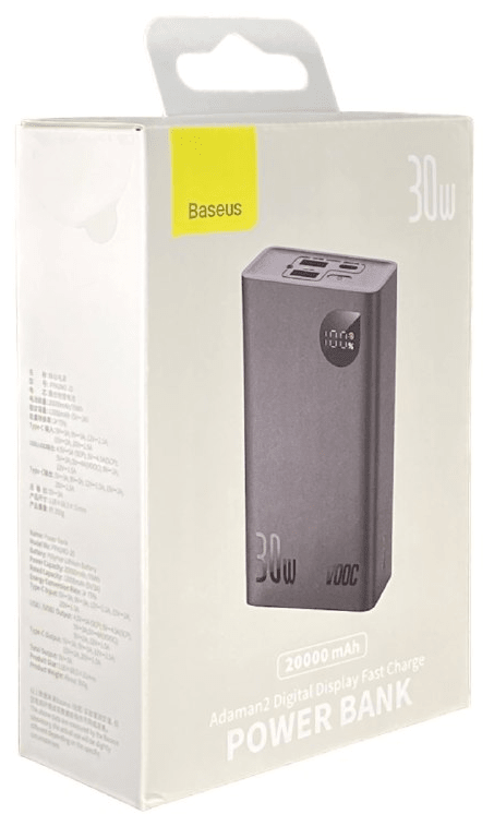 Powerbank Baseus Adaman2 20000mAh 2USB/1USB-C 30W PPAD050001 черный