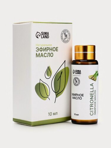 Изображение товара Эфирное масло «Цитронелла», 10 мл, с пипеткой, травяной аромат