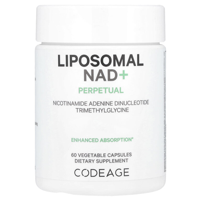 CodeAge, Liposomal Nad+, Eternal, никотинамид аденин динуклеотид триметилглицин, 60 капсул — фото 1