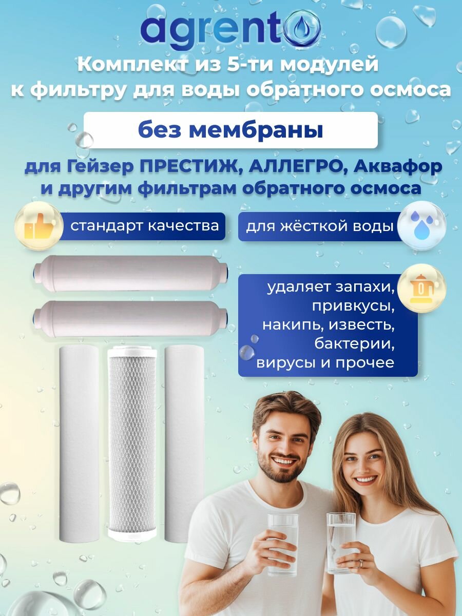 Набор картриджей совместимый Гейзер Аллегро М с минерализатором без мембраны