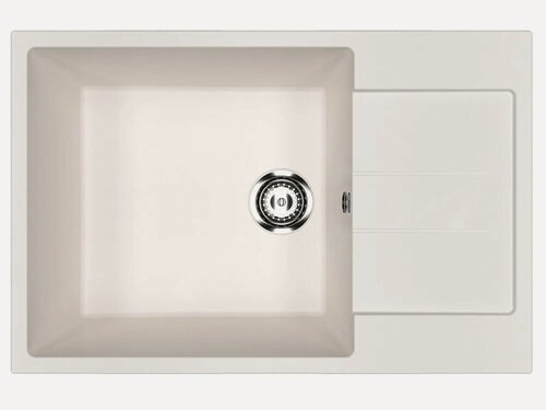 Изображение товара Мойка кухонная Ulgran U-602 -331 прямоугольная, 50x76, с крылом, матовая, белая, российская