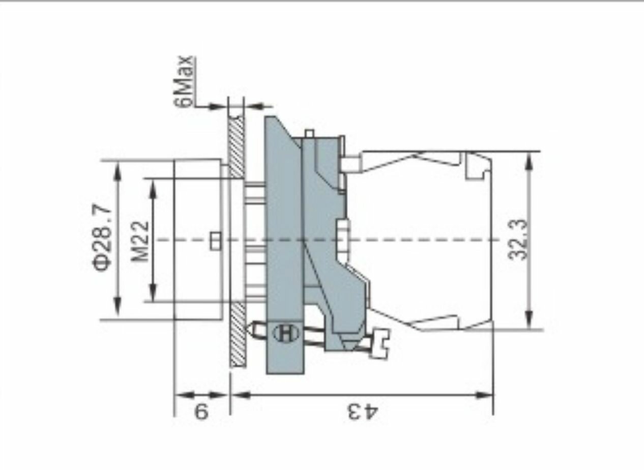 Кнопка черная 22мм XB4-BA21 — фото 1