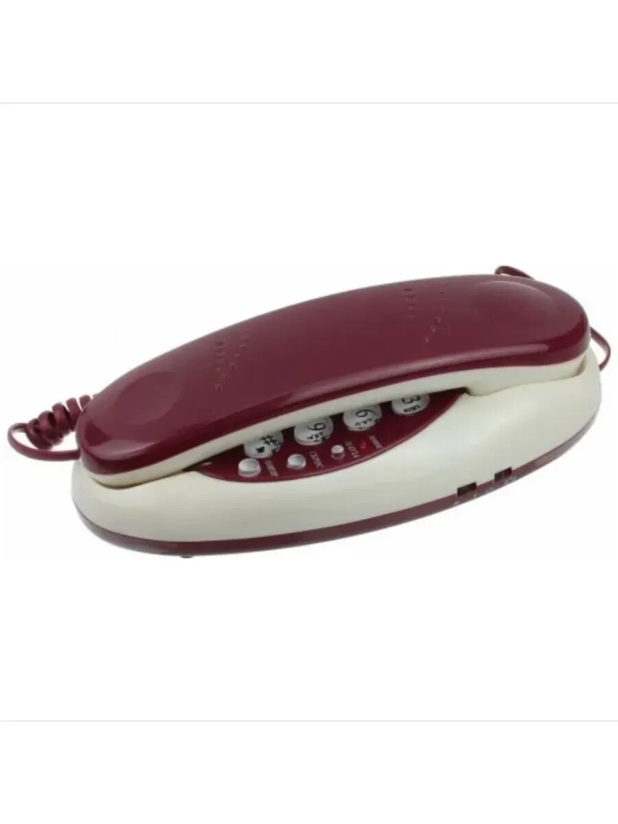 Проводной телефон вектор 602/01 MAROON пластик красный/белый