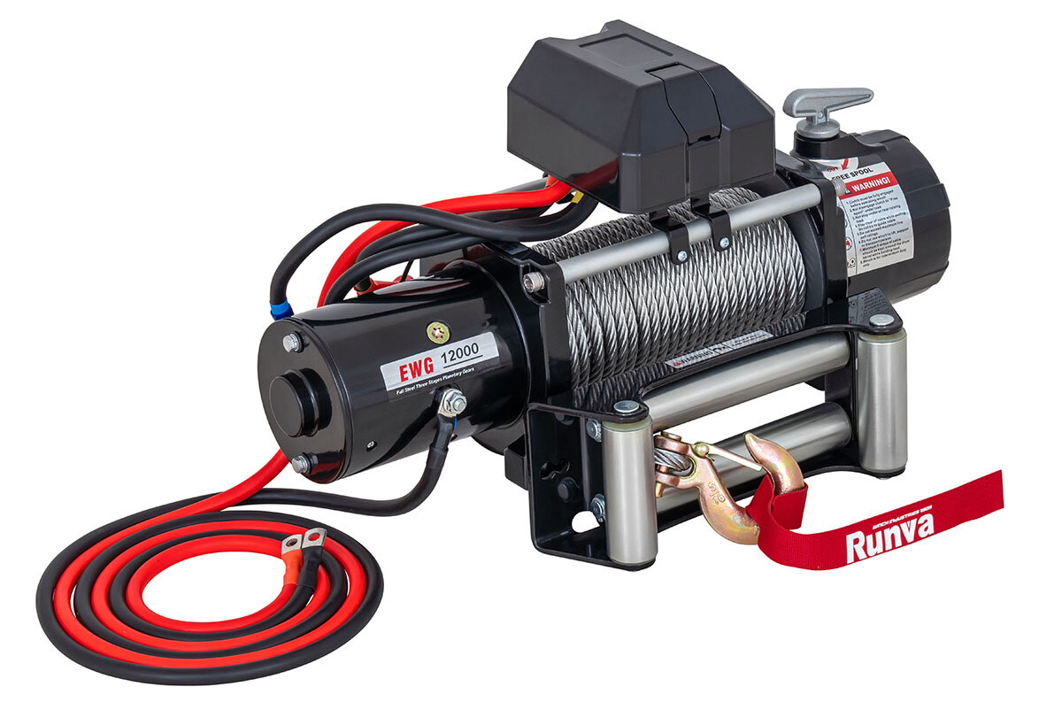 Лебёдка автомобильная электрическая 12V Magnum 12000 lbs 5443 кг (стальной трос) арт. EWD12000F