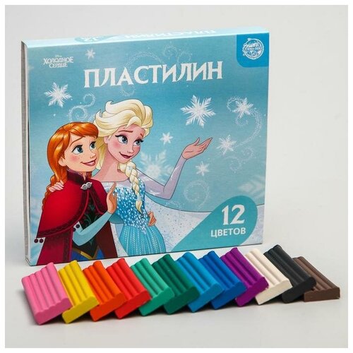 Disney Пластилин 12 цветов 180 г «Эльза и Анна», Холодное сердце