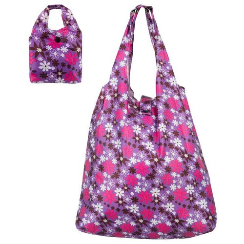 фото Сумка для пляжа и покупок 38х58см полиэстер фиолетовая рыжий кот