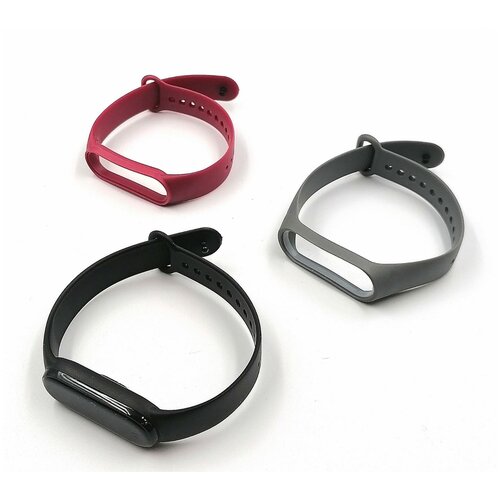 Фитнес браслет М6 с измерением давления и пульсометром умный браслет с экраном - 3 браслета черный бордовый серый 55000₽