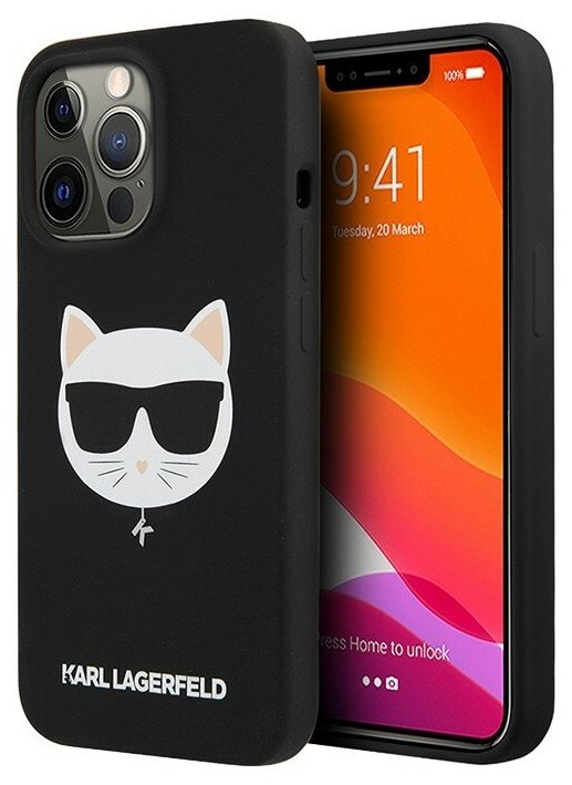 Чехол Karl Lagerfeld силиконовый для iPhone 13 Pro, Liquid silicone Choupette черный