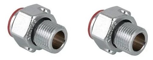 Американка для счетчика воды / Полусгон с накидной гайкой 1/2" Valtec VTr.611. N.0004 2шт