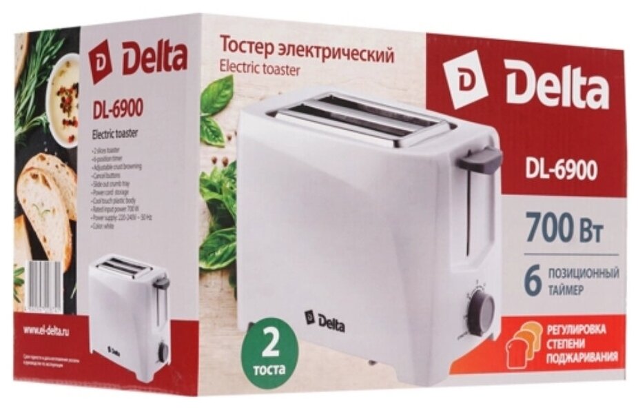 Тостер Delta DL-6900 белый